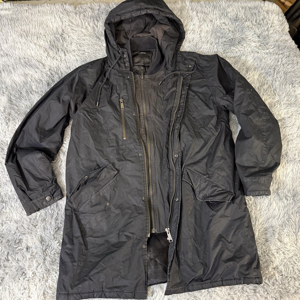 Surface To Air Men's Nylon Hooded Double Zip Jacket Long 2XL